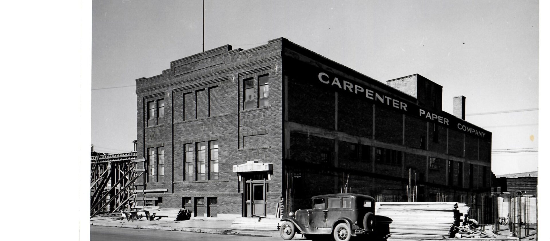 Original Building during buildout B&W October 1951